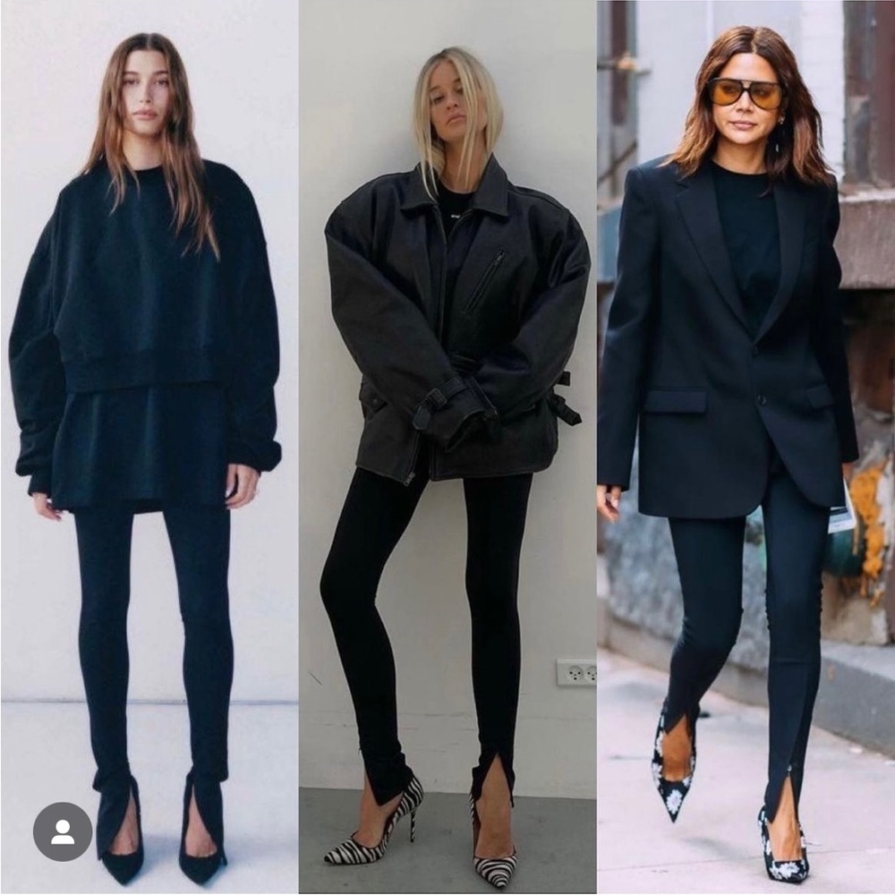 Wardrobe.NYC split hem leggings (front) pants
